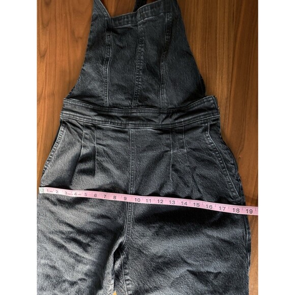 Madewell Tapered Black Denim Overalls Women Size 2 Clybourn Wash Crisscross Back - Picture 12 of 16